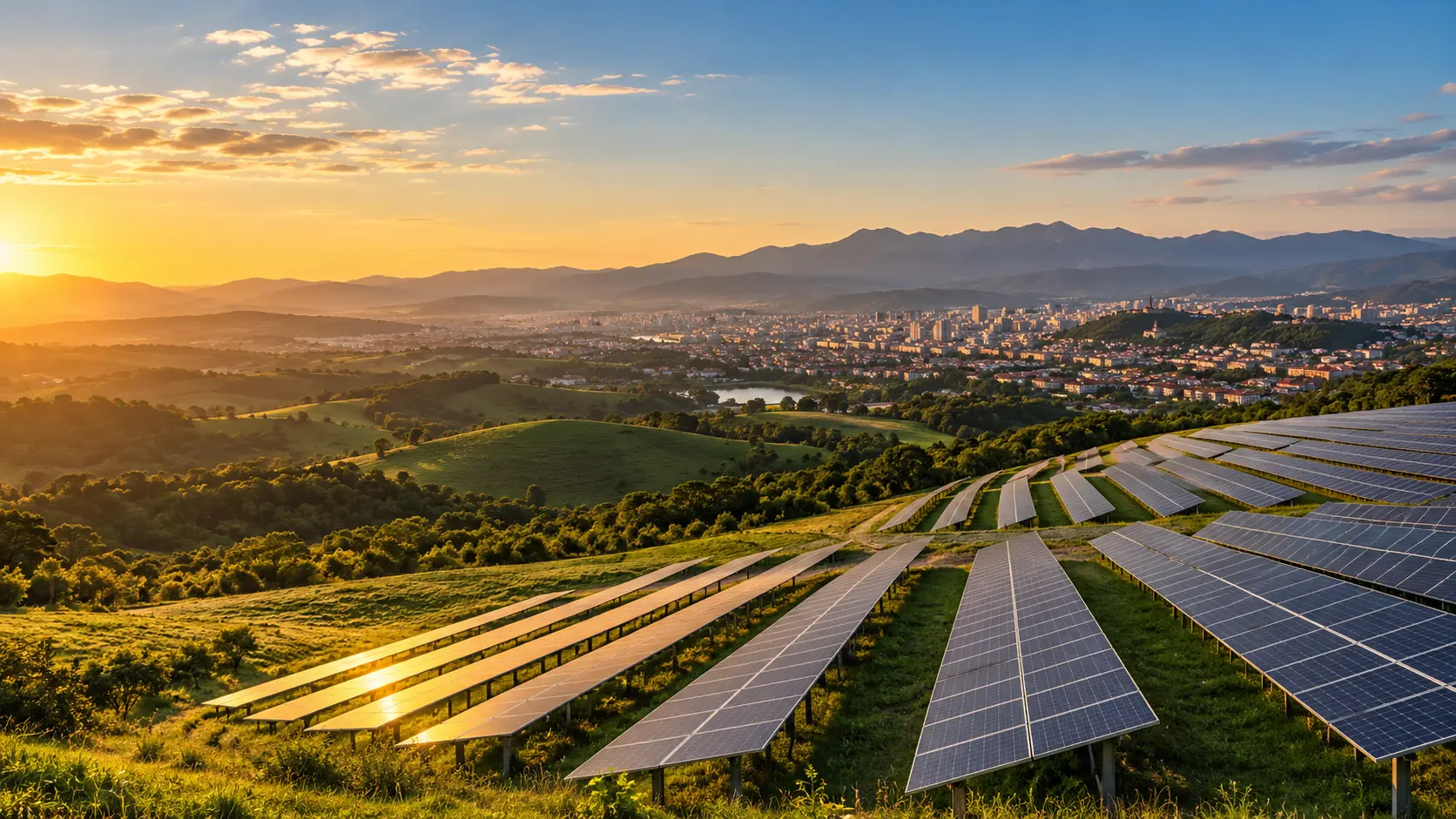 Fazenda solar entre montanhas e uma cidade de Minas Gerais